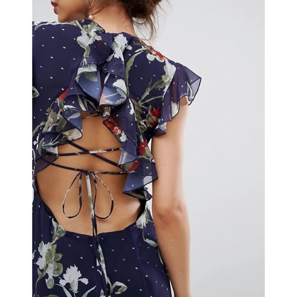 ASOS hope&ivy embroidered midi dress w/ peplum hem - Picture 4 of 11